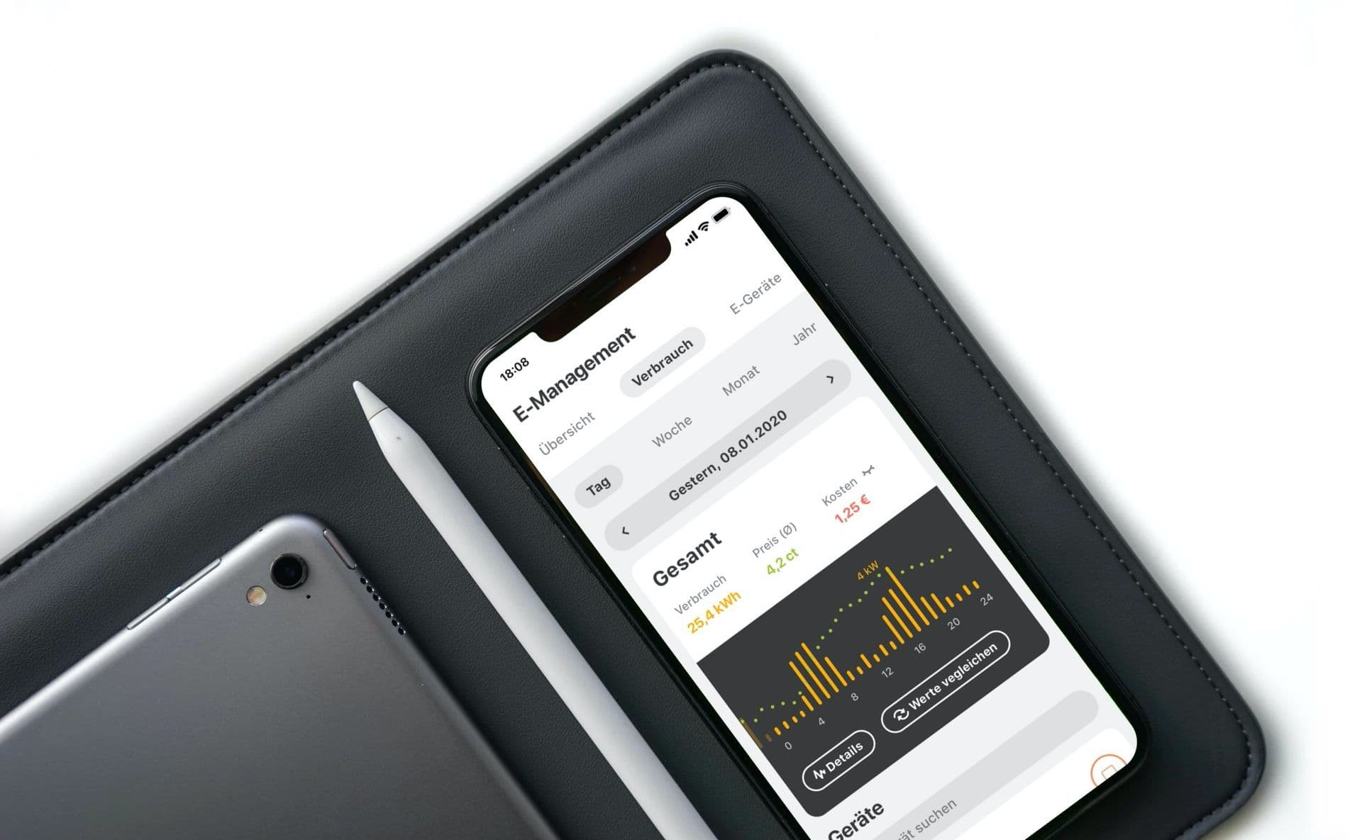 Visualization of the consumption and costs inside the E-Manager